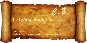 Czigány Beatrix névjegykártya
