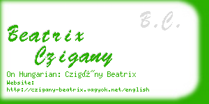 beatrix czigany business card